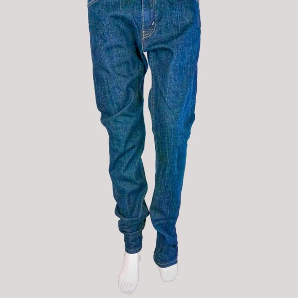 Levi's Dark Navy Blue Denim Straight Slim Leg Jeans - Picture 1 of 9
